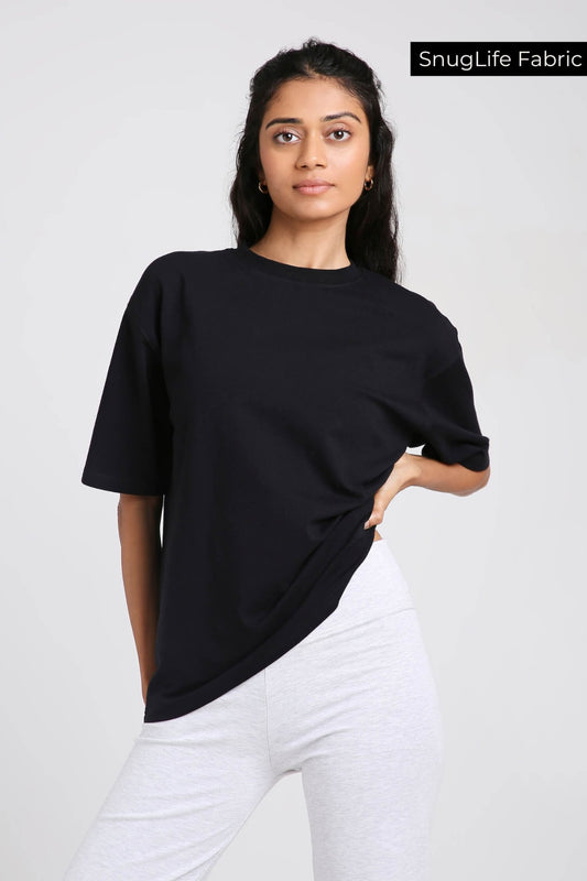 Oversized Tee in True Black - Life & Jam