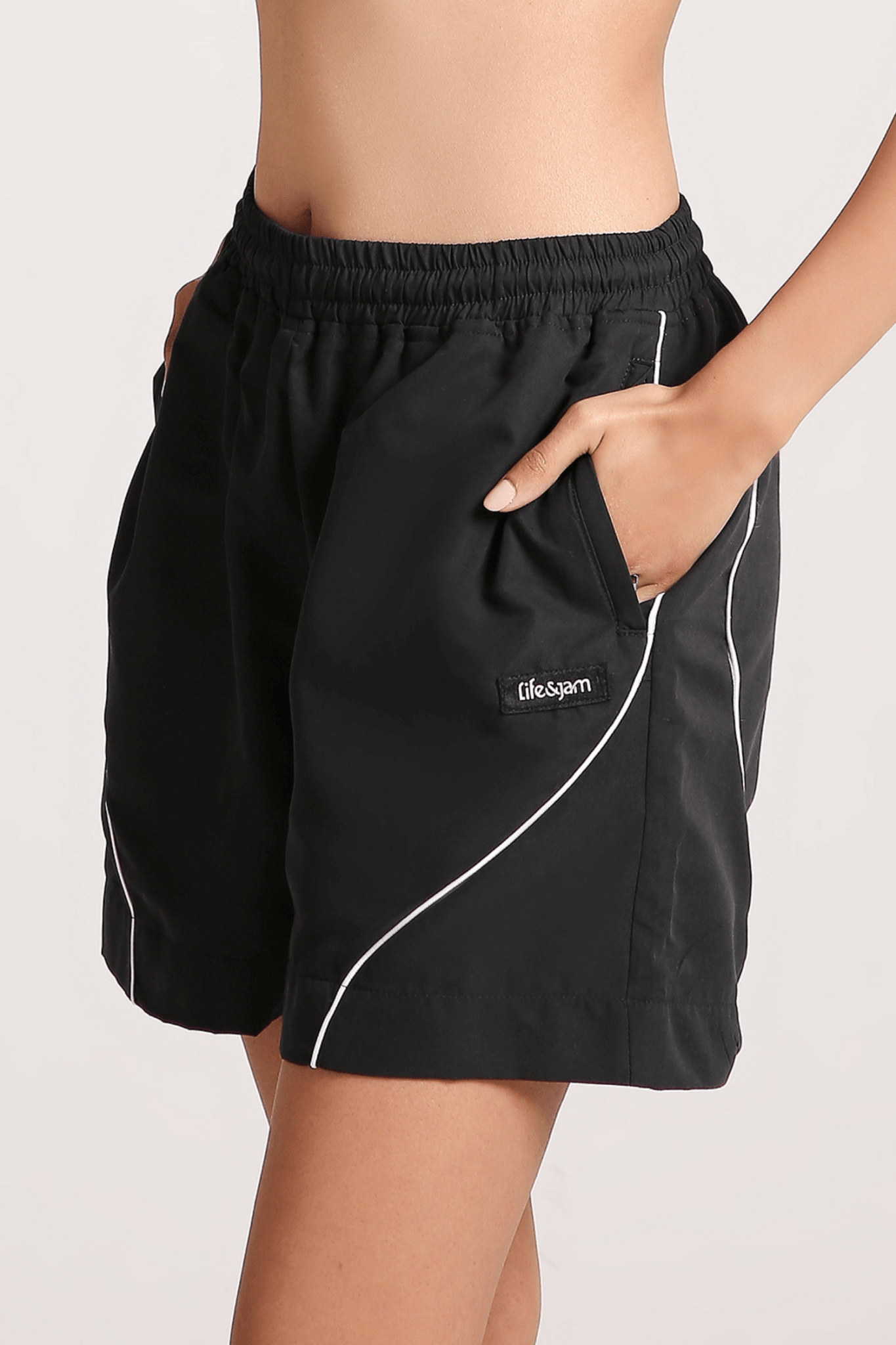 Running Shorts In True Black - Life & Jam