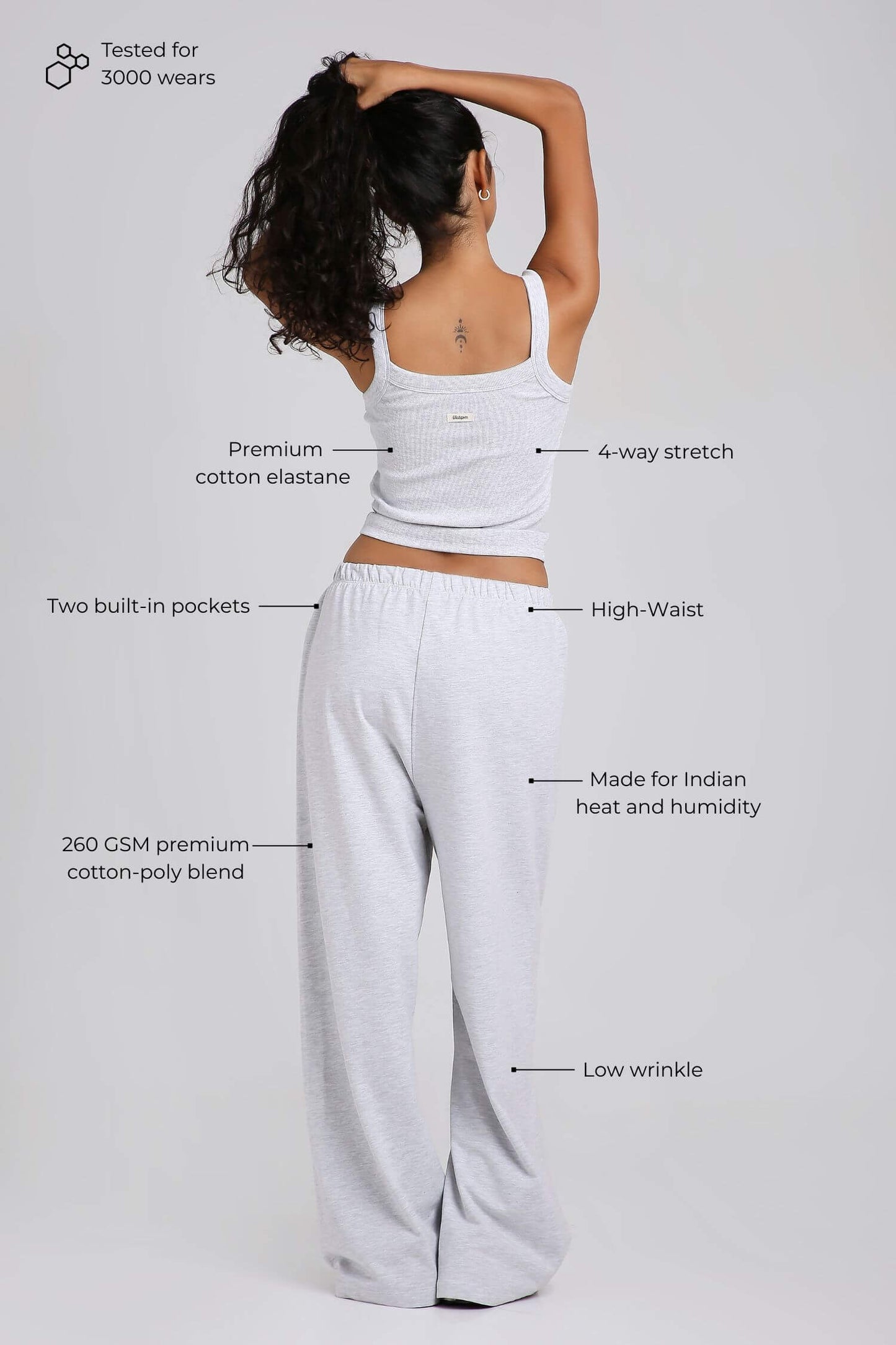 Co-ord Set: Strappy Tank & Loungers in Greystone