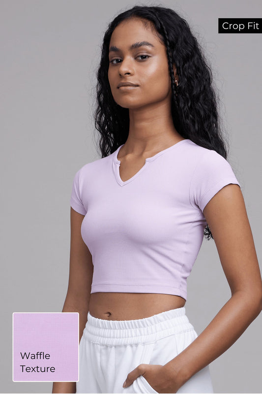 🧇 Waffle Sleeves Quick - Dry Tee in Lazy Lilac - Life & Jam