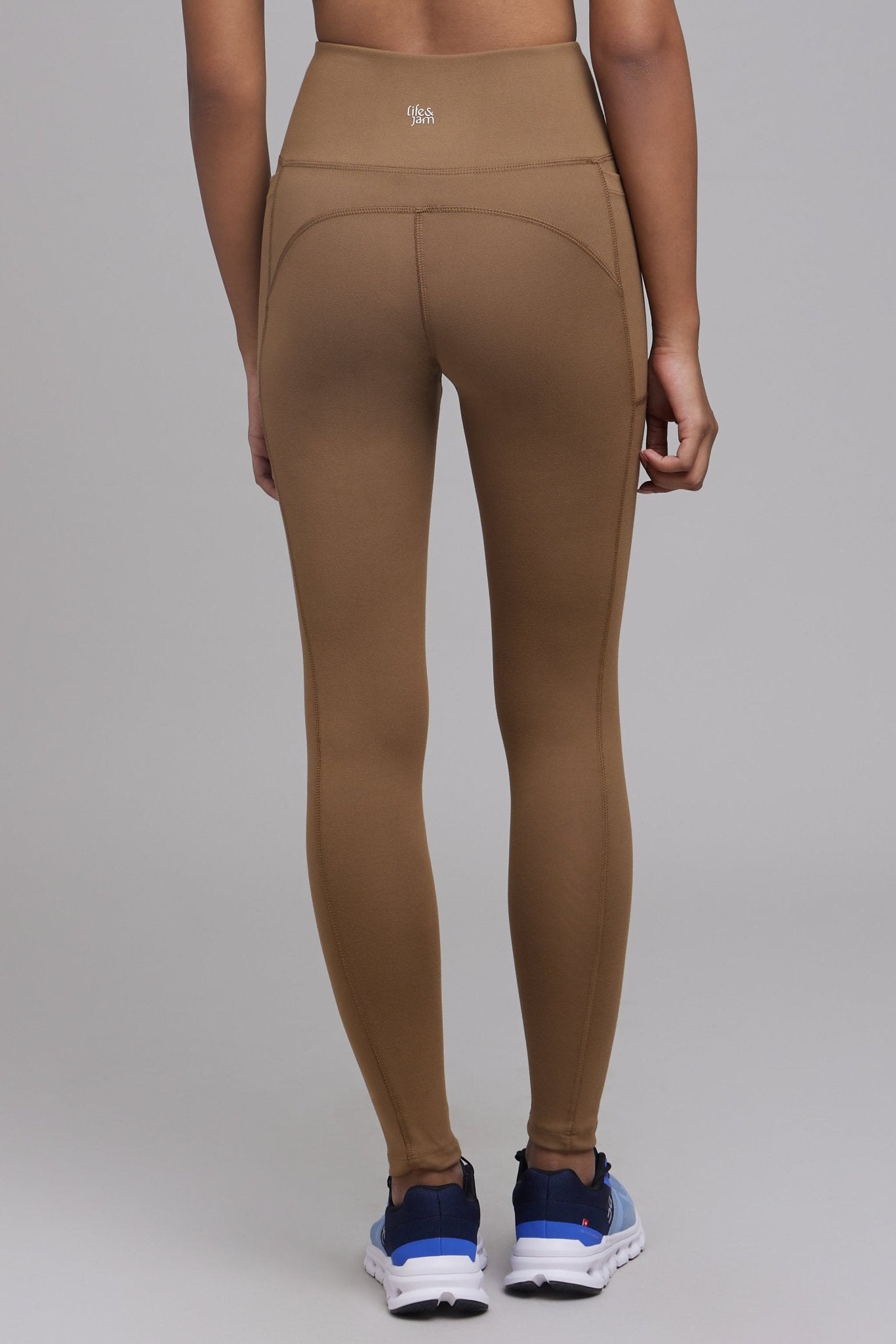 Buy Mountain Tan Brown High Leggings With Pockets Online - Life & Jam