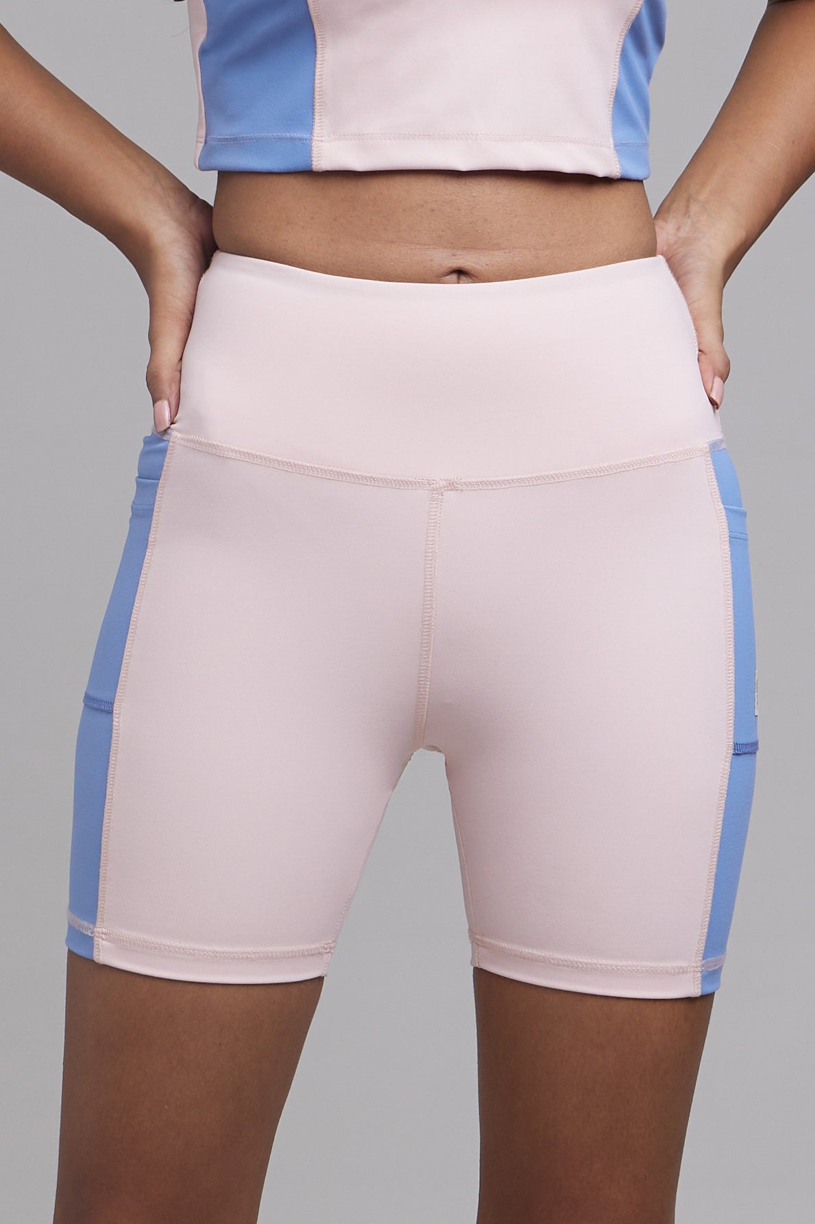 Trending Colour Block Cycling Shorts in Pink - Life & Jam