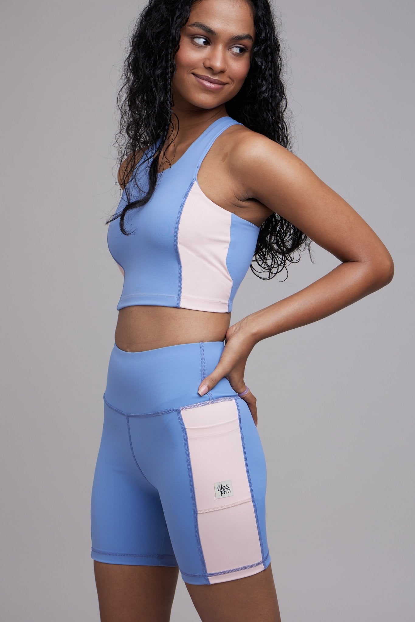 Buy Blue Sports Bra and Cycling Shorts Co ord Set Online Life Jam